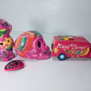 Lote de 4 piezas artesanales de barro estilo mexicano - imagen 3