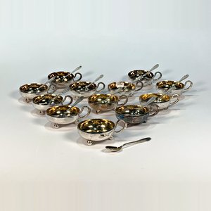 Lote de 12 Compoteras Metálicas Doradas con Cucharitas - imagen 2