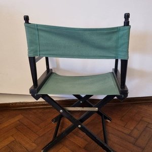 Silla Plegable Tipo Director Clásica Madera Negra Lona Verde - imagen 4