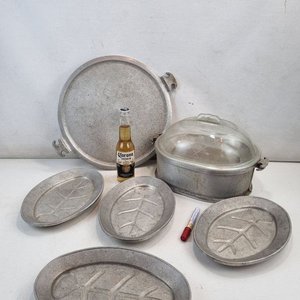 Set de 6 Piezas de Aluminio: Sartén, Asadera con Tapa y Bandejas 'Sizzling Server' - imagen 1