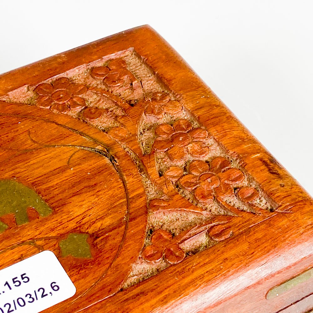 Caja de madera y bronce con elefante - imagen 3