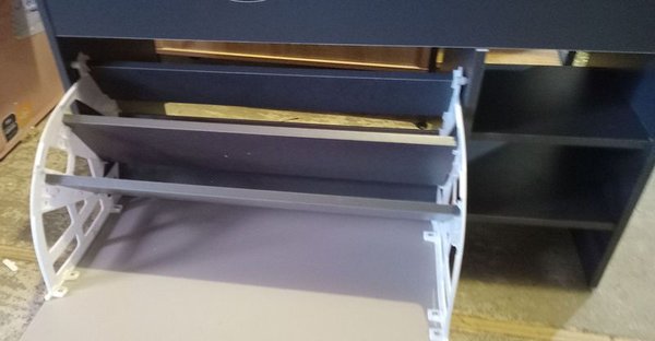 Zapatera Banco Organizador de Madera y Tela Negro - imagen 1