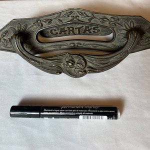 Tapa de Buzón y Manotón de Bronce Macizo Estilo Art Nouveau - imagen 3