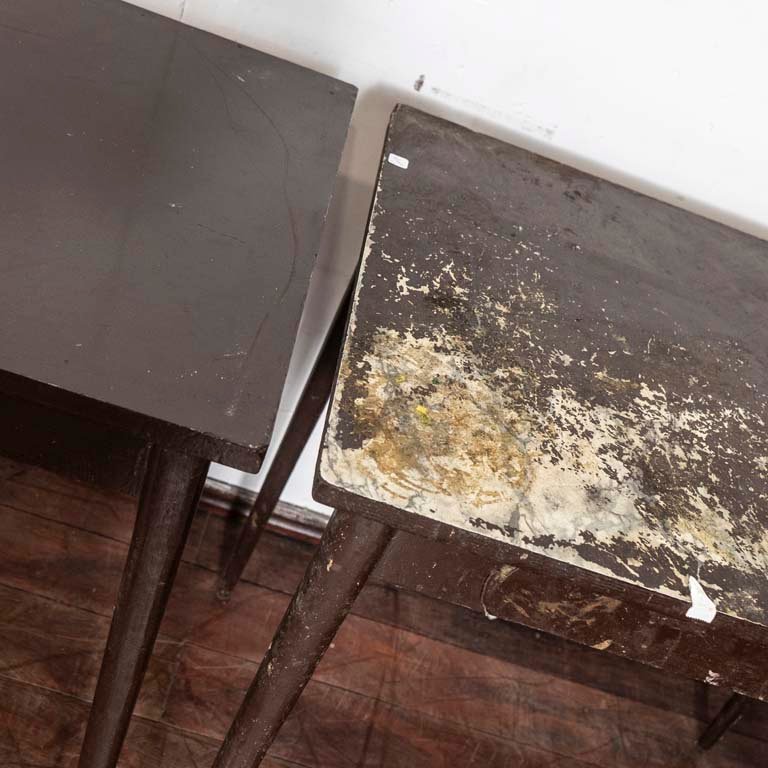 Mesas de madera con detalles y enchapado - imagen 2