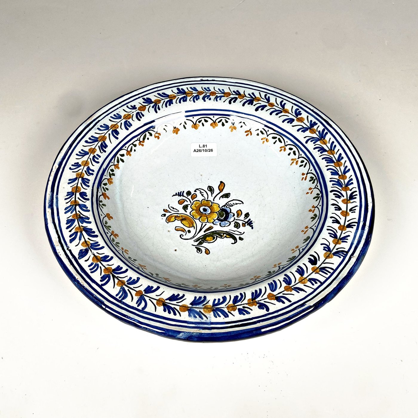 Plato de Cerámica Talavera Decoración Floral - Diámetro 27 cm