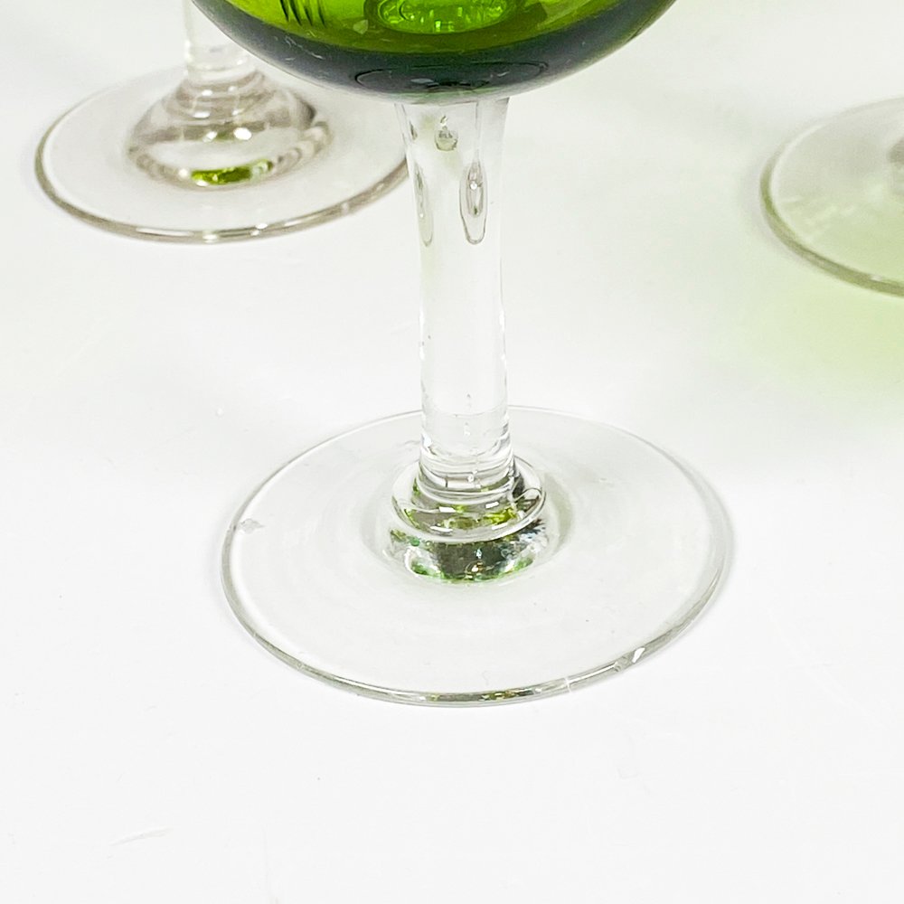 Siete copas de cristal color verdes - imagen 3