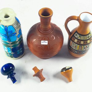 Conjunto de 3 piezas de cerámica: jarras con tapón y porrón - imagen 2