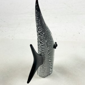 Figura de Pez en Cristal Murano Negro y Blanco - imagen 3