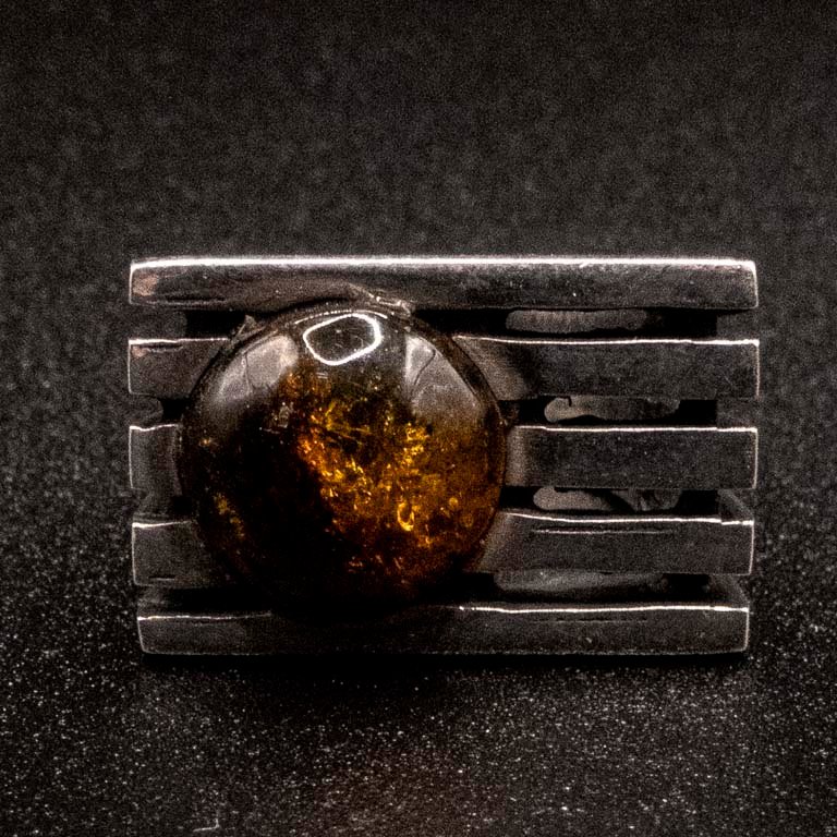 Anillo de Plata 925 con Piedra Ámbar