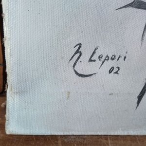 pintura decorativa sobre lienzo o tela que parece representar un ramo de rosas silvestres - imagen 2