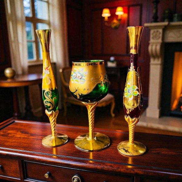 Tres piezas cristal veneciano sanas para decoración - imagen 1