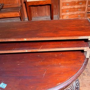 Mesa Extensible Reina Ana Antigua de Madera Oscura - imagen 8