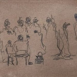Dibujo a Lápiz Atribuido a Pedro Figari "Cuento de Brujas" - imagen 2