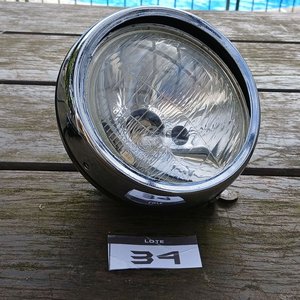 Farol de Moto Cromado y Espejo Retrovisor Negro - imagen 3
