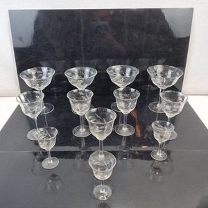 Set de 12 Copas de Cristal Grabadas - imagen 1
