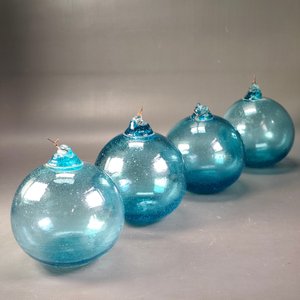 Cuatro Esferas Decorativas de Vidrio Soplado Gordiola Azul - imagen 5