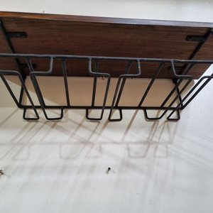 Estante Bodeguero Industrial Vintage Madera y Hierro para Vino y Copas - imagen 3