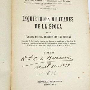 Libro "Inquietudes Militares de la Época", Tomo II, Colección General Berisso - imagen 2