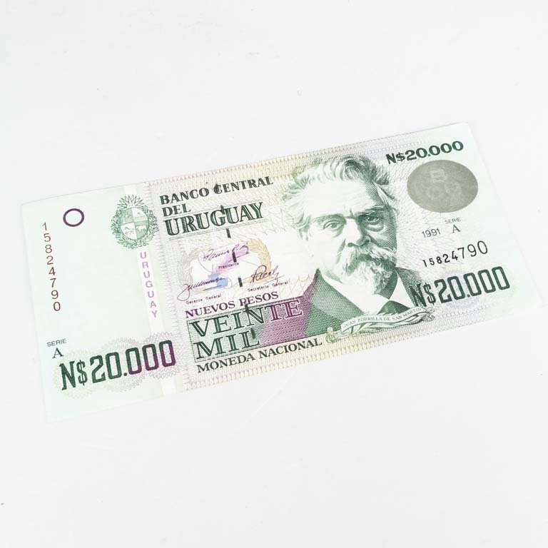 Billete de Uruguay N$ 20.000 de 1991