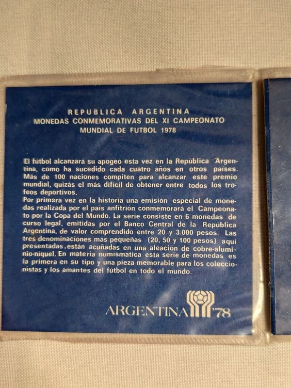 Sobres con monedas conmemorativas argentinas 1978 - imagen 4