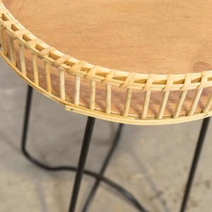 Mesita Circular con Patas Metálicas y Tapa de Fibras - imagen 2
