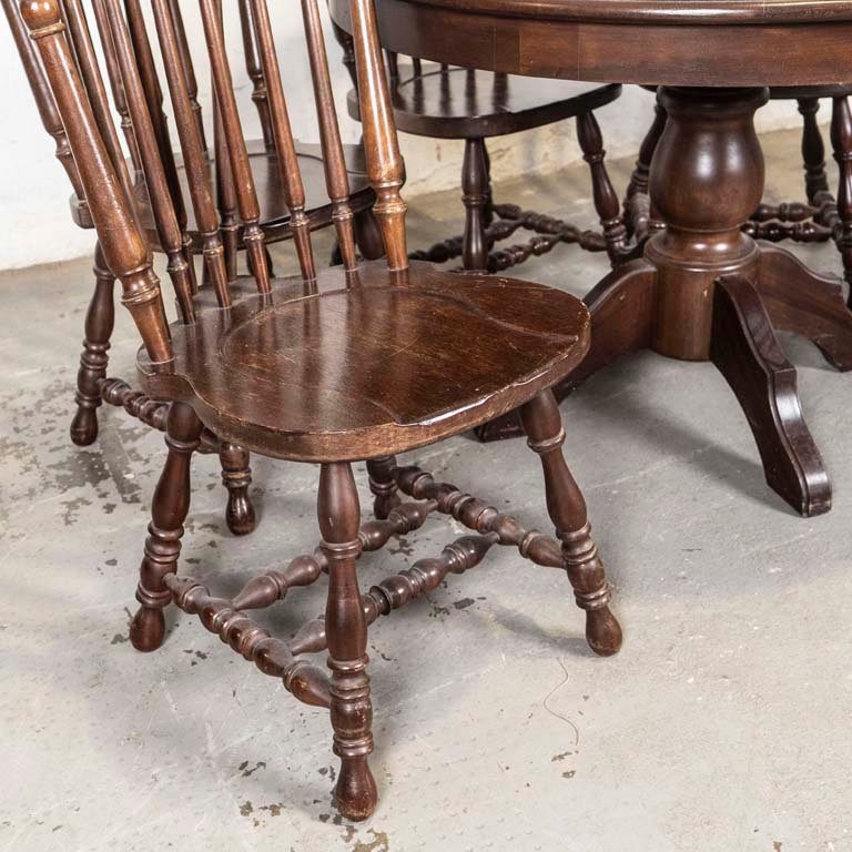 Mesa de comedor circular y sillas Windsor estilo - imagen 2