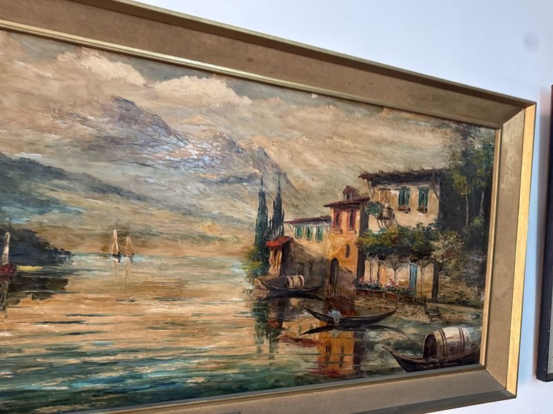 Antiguo óleo italiano de paisaje - imagen 7