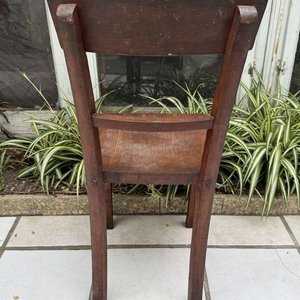 Silla Rústica de Madera Maciza Oscura - imagen 5