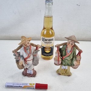 Conjunto de Figuras Orientales Decorativas en Cerámica Policromada - imagen 2