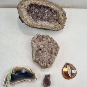 Colección de 5 Geodas, Drusas y Ágatas con Amatista Natural - imagen 3