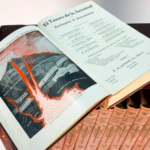 Biblioteca Rectangular Estilo Art Deco con 20 Tomos "El Tesoro de la Juventud" - imagen 3