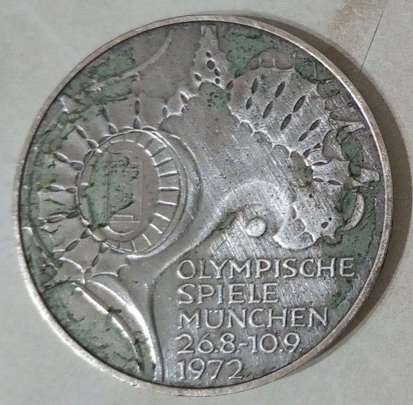 Moneda Conmemorativa 10 Marcos Alemanes Juegos Olímpicos Múnich 1972 Plata .625 - imagen 1