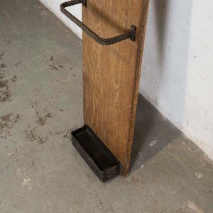 Panel Recibidor con Perchero, Paragüero y Espejo Biselado en Madera y Hierro - imagen 3