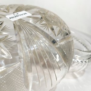 Despojador Circular de Cristal Tallado con Tapa - 15 cm - imagen 2