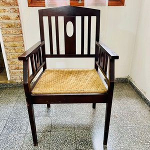 Par de Sillones Antiguos de Roble con Asiento de Cardo - imagen 4