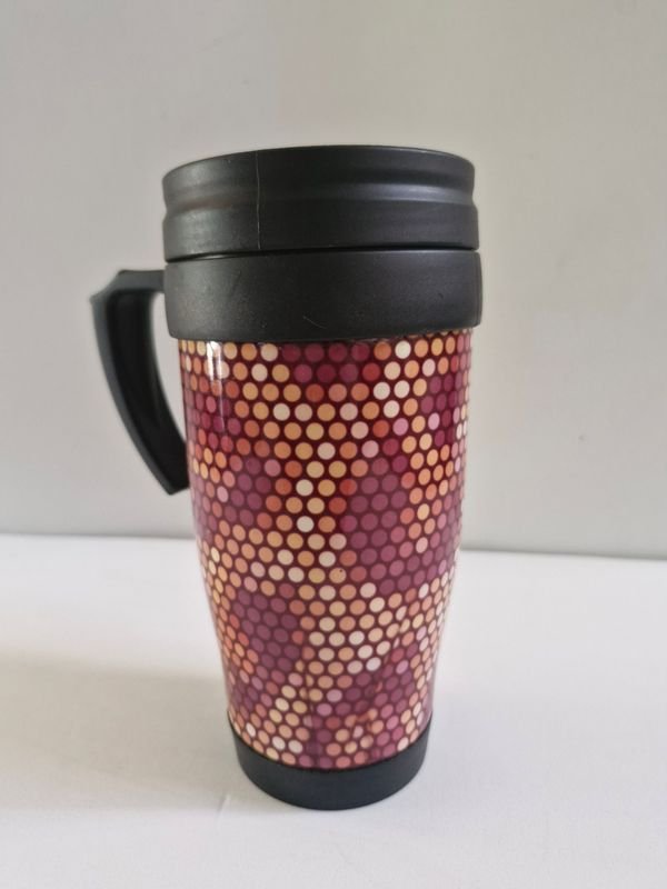 Vaso térmico de cerámica con patrón de puntos - imagen 1