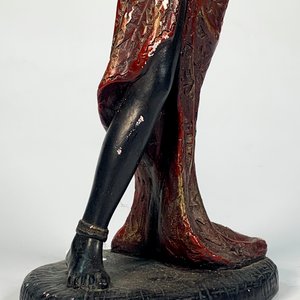 Escultura Dama Africana con Canasto en Yeso - 50 cm - imagen 3