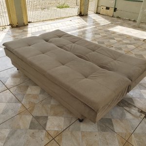 Sofá Cama Plegable Beige de Dos Plazas - imagen 4
