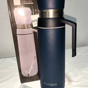 Kit Termo de Acero Azul con Mate y Bombilla Aurora - imagen 2