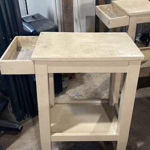 Mesas Auxiliares de Madera con Ruedas y Cajón - imagen 2