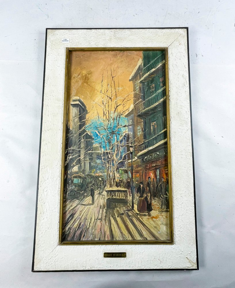 Cuadro oleo sobre fibra Port St Denis 63 x 34