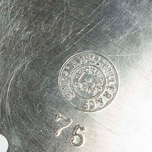 Jarra de Lavatorio Antigua de Platina Americana con Desgaste - imagen 2