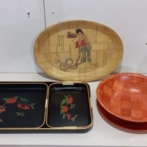 Set de 6 Bandejas y Fuentes Decorativas con Motivos Florales y Colibríes - imagen 6