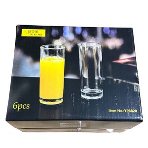 Lote siguiente: Juego de 6 vasos largos de vidrio de 220 ml