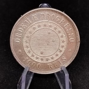 Moneda de Plata Brasileña 1.000 Reis de 1889 - imagen 2
