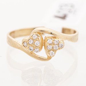 Anillo Oro 18k con Circonias Corazón - imagen 1