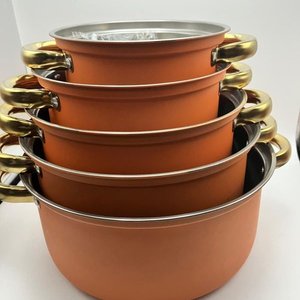 Batería de Ollas de Acero Inoxidable con Mangos Dorados (10 Piezas) - imagen 4