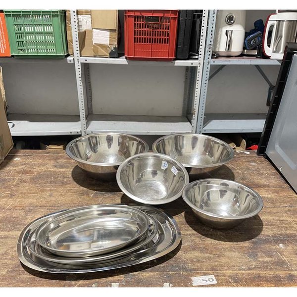 Set de 10 Fuentes y Bowls de Acero Inoxidable
