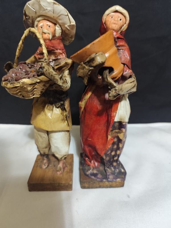 Figuras en papel mache mexicano con caras en cerámica - imagen 4