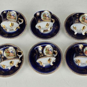 Juego de 6 Tazas de Té o Café con Diseño Romántico y Bordes Dorados - imagen 2